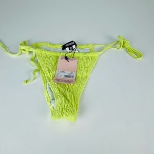 CRINKLE TIE SIDE BIKINI BOTTOM lime